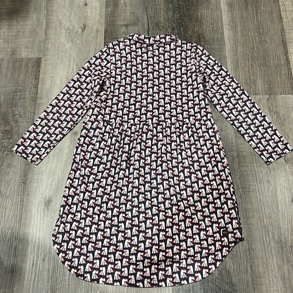 Tea Collection Navy and Pink Scottie Dog Print Dress size 7 - Picture 3 of 7